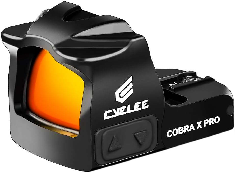 Cyelee Cobra X Pro Drop-Proof Multi-Reticle Duty Red Dot Sight for Doctor/Venom Footprint - 26 MOA Circle & 2 MOA Dot with Motion Deactivated Standby(Shake Awake)