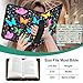 Bible Cover for Women,Bible Carrying Case,Large Bible Bag for Woman Organizer,Butterfly Bible Holder,With God All Things Are Possible,Bible Study Supplie Kit With Highlighters,Tabs,Pens,Christian Gift