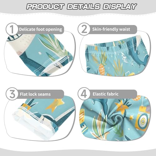 Toddler Girls Leggings Printed Yoga Pants Leggings Blue Shark Pineapple for Kids3