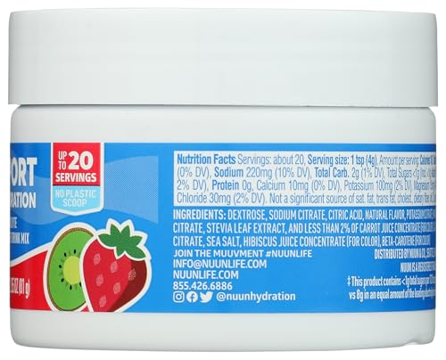 nuun sport electrolyte powder drink mix with magnesium calcium potassium chloride and sodium strawberry kiwi flavor gluten free amp vegan up to 20 servings