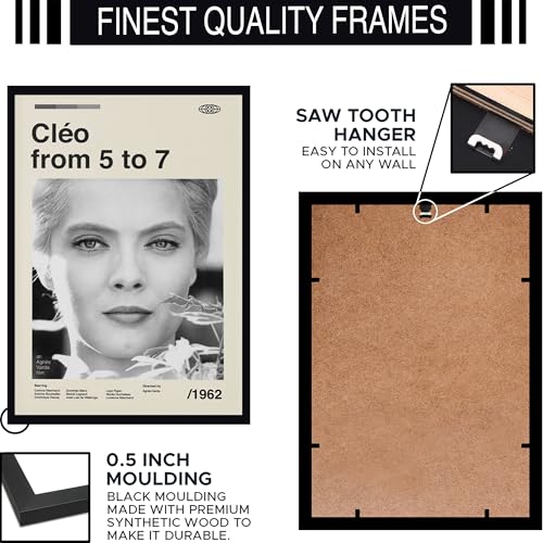 Image of BLINKART Cleo From 5To 7 Movie Poster Frame 8x12 Inch | Premium 300 GSM Paper Wall Print | Mid Century Vintage Film Artwork for Home, Bedroom, Living Room, Office | Framed Photo Decor