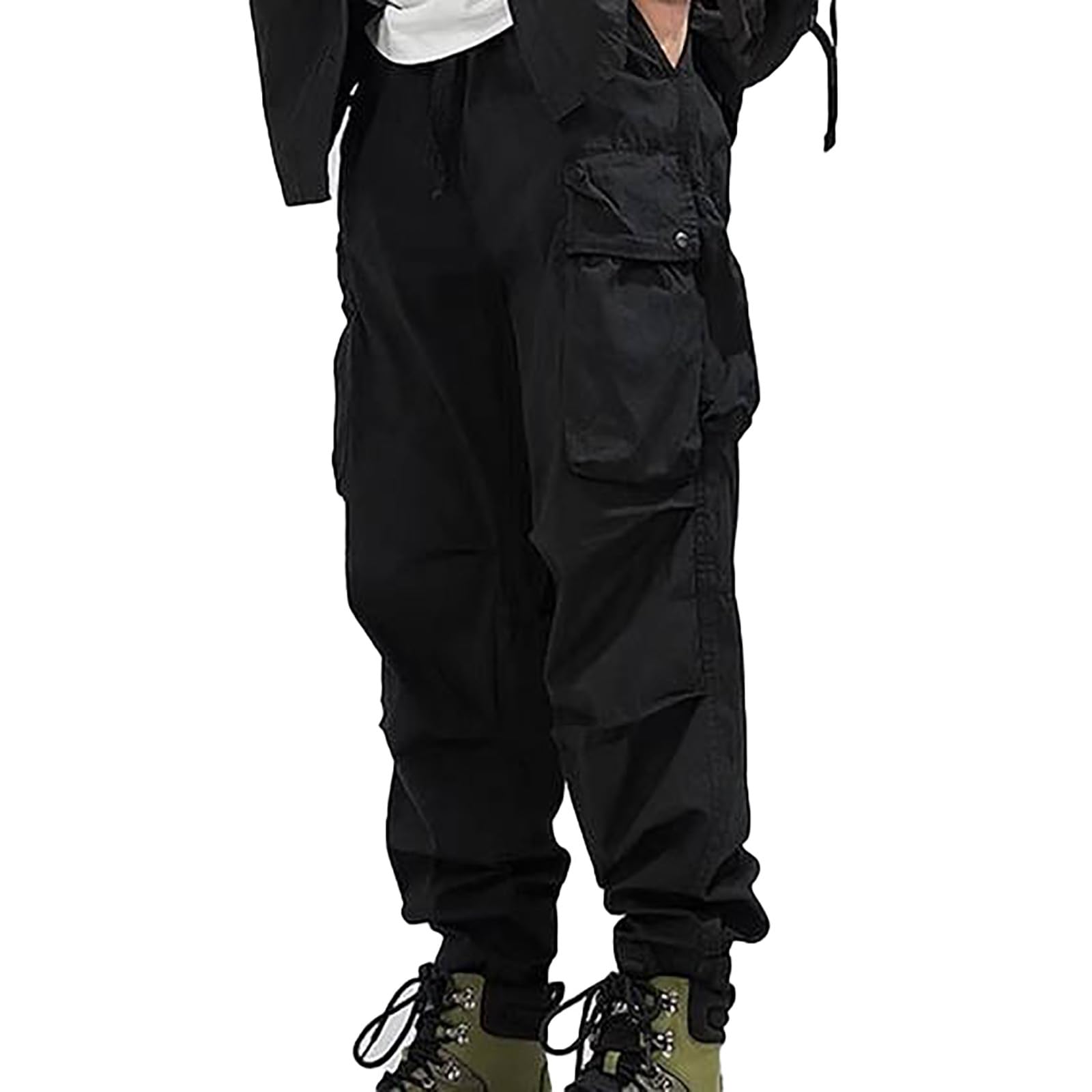 Utility Cargo Pants Men Scrub Work Pants Stretch Waist + Side Zipper Pockets Technicians Royal Blue & Hunter Green?