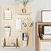 Kuhome 6 Sets Pegboard Hooks with Pegboard Cups, Ring Style Pegboard Bins with Rings, Pegboard Cup Holder Accessories for Organizing Storage (White)