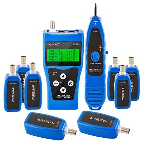 Noyafa PP1888 NF-388 FOME Multipurpose Network Cable Tester Tracker with 8 Far-End Jacks for Test Ethernet LAN Phone Wire USB Coaxial (Blue)+ FOME GIFT Cover