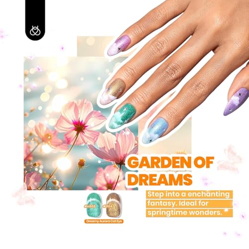 Image of Beetles Cat Eye Gel Nail Polish Set - 36 Colors Red Purple Brown Green Burgundy Magnetic Gel Polish Kit Base Glossy Matte Top Coat Soak Off UV DIY Salon Nail Art Gift for Women