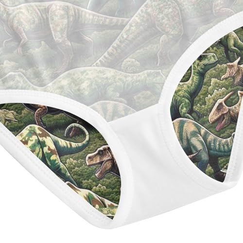 Camo Dinosaurs Underwear for Girls, Toddler Girl Panties, Cotton Underwear for Girls, 2–8 Years4