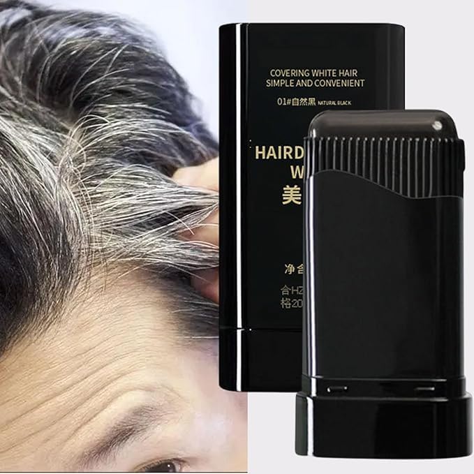 Image of Yancorp 1Pc Hair Color Stick for White Hair Coverage | Natural Black Hairdressing Wand | Waterproof and Sweat-Proof Hair Dye Comb for Gray Hair Coverage (20 Gram)