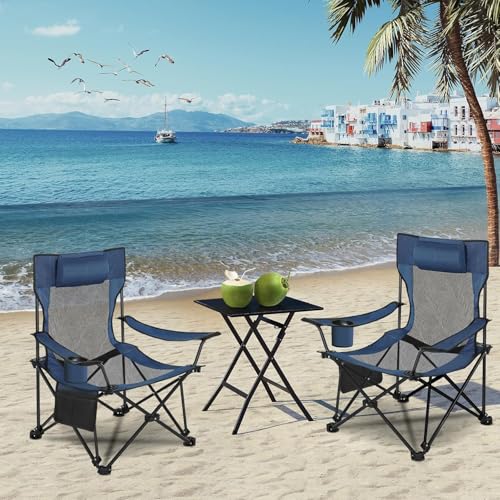 Chaise de camping pliable portable avec dossier réglable eSituro extérieure