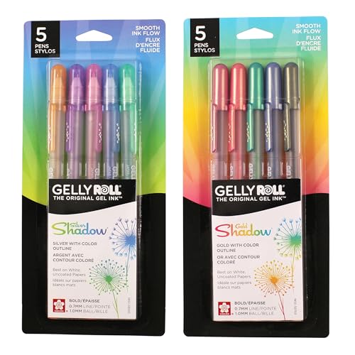 SAKURA Gelly Roll Silver Shadow Gel Pens - 5 Pack