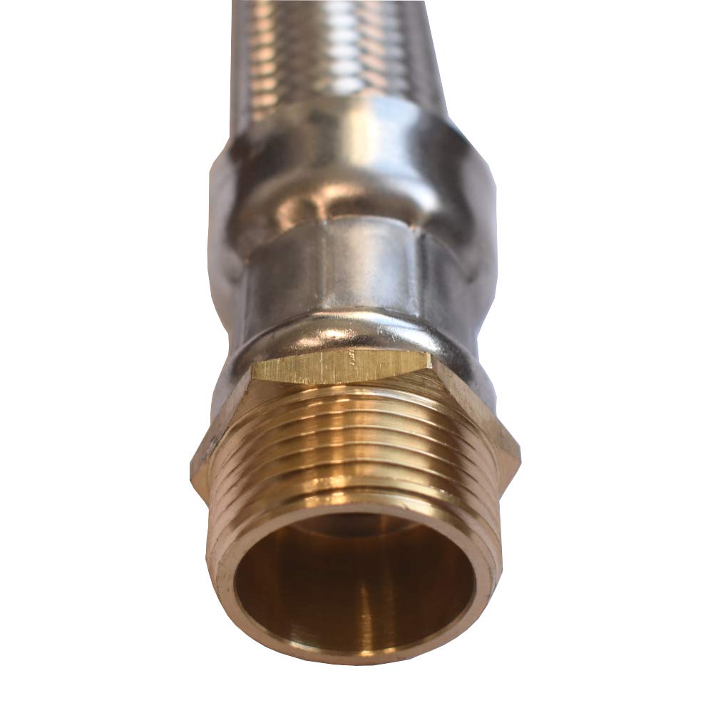 Produktbild von H2O-Flex® Panzerschlauch DN25 – 1″ ÜM X 1″ ÜM, 300mm, Edelstahlgeflecht, Für Heizung & Solar (Made In Germany)
