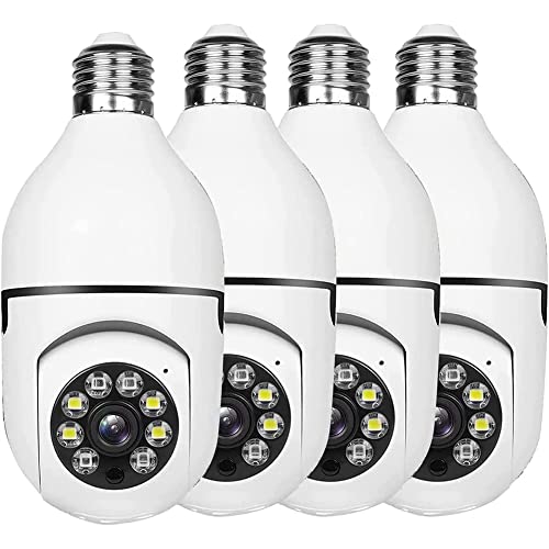 La lampadina di sicurezza con telecamera è dotata di 4 LED infrarossi e 4 LED bianchi, che possono catturare immagini ad alta definizione 1080P in una portata di 33 piedi. La modalità di visione notturna supporta la commutazione automatica IR-CUT, la visione notturna regolare e la visione notturna a colori, che possono essere selezionate liberamente. La lampadina della fotocamera ha aggiunto funzioni anti-lampeggiamento e 3D-DNR. Registra video ad alta definizione anche di notte.