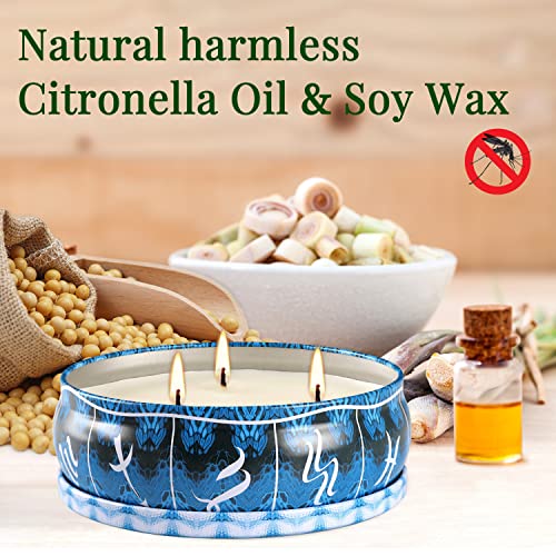 300Hrs Citronella Candles Outdoor & Indoor Large（4 Packs，13.5Oz）,3-Wick Candle For Summer Patio Garden Yard Home Kitchen Bedroom #TOP3