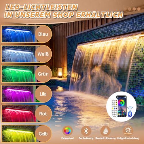 Cascade de jardin anti-remous 30 cm en acier inoxydable pour un écoulement d'eau fluide