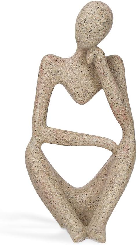 Trycooling The Thinker Statue Abstract Sculpture Resin Statues for Home Decor Modern Home Office Desktop Shelf Bookshelf Decor (Right)