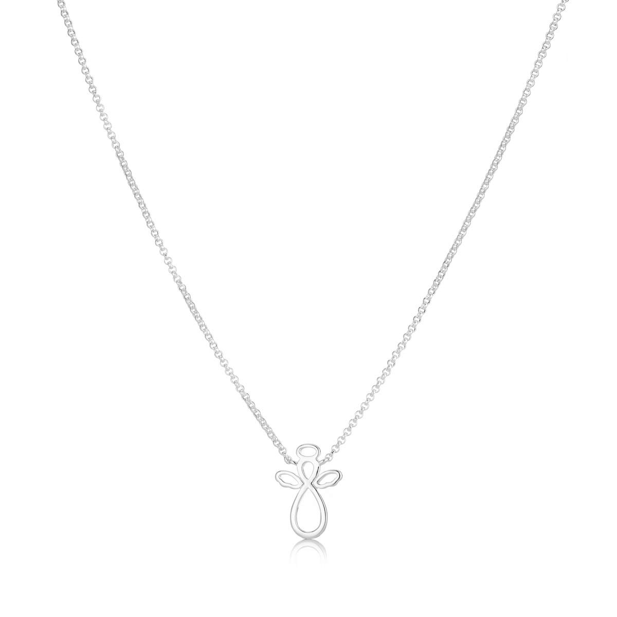Molly B London Sterling Silver Guardian Angel Necklace - 2 Styles - Signature & Diamond Set