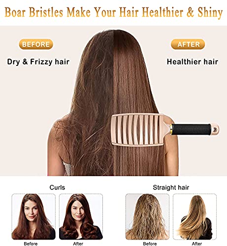 Ktkudy Detangling Brush Getting Knots Out Without Pain - Boar Bristles Hair Brush Make Hair Shiny & Healthier Vented Detangler Brush For Women Men Kids Wet And Dry Hair thumb #1