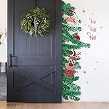 Photo Gallery decalmile adesivo murali natale porta vetrofanie babbo natale e renna adesivi da parete finestra porta decorazione natalizia