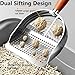 DHXYZZB Cat Litter Scoop 304 Stainless Steel Litter Shovel, Heavy Duty Litter Sifter, Litter Scooper with Wooden Handle Dual Sifting Design Perfect for Cat Litter Box Cleaning