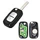 AULESSE 2 Tasten 433MHz Klapp Autoschlüssel Gehäuse Fernbedienung mit PCF7961A Chip für Ren-Ault Clio III Clio 3 Kangoo Master Modus Twingo 2006-2016 Auto Schlüsselgehäuse 7701210033