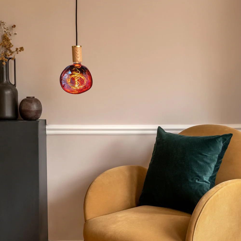 LUXON Oversized Giant LED Light Bulb,6W(60W Equ) Large Edison Bulbs,Dimmable,T150 Stone Shape Warm White 2700K,Rose Gold Medium E26 Base, 1 Pack