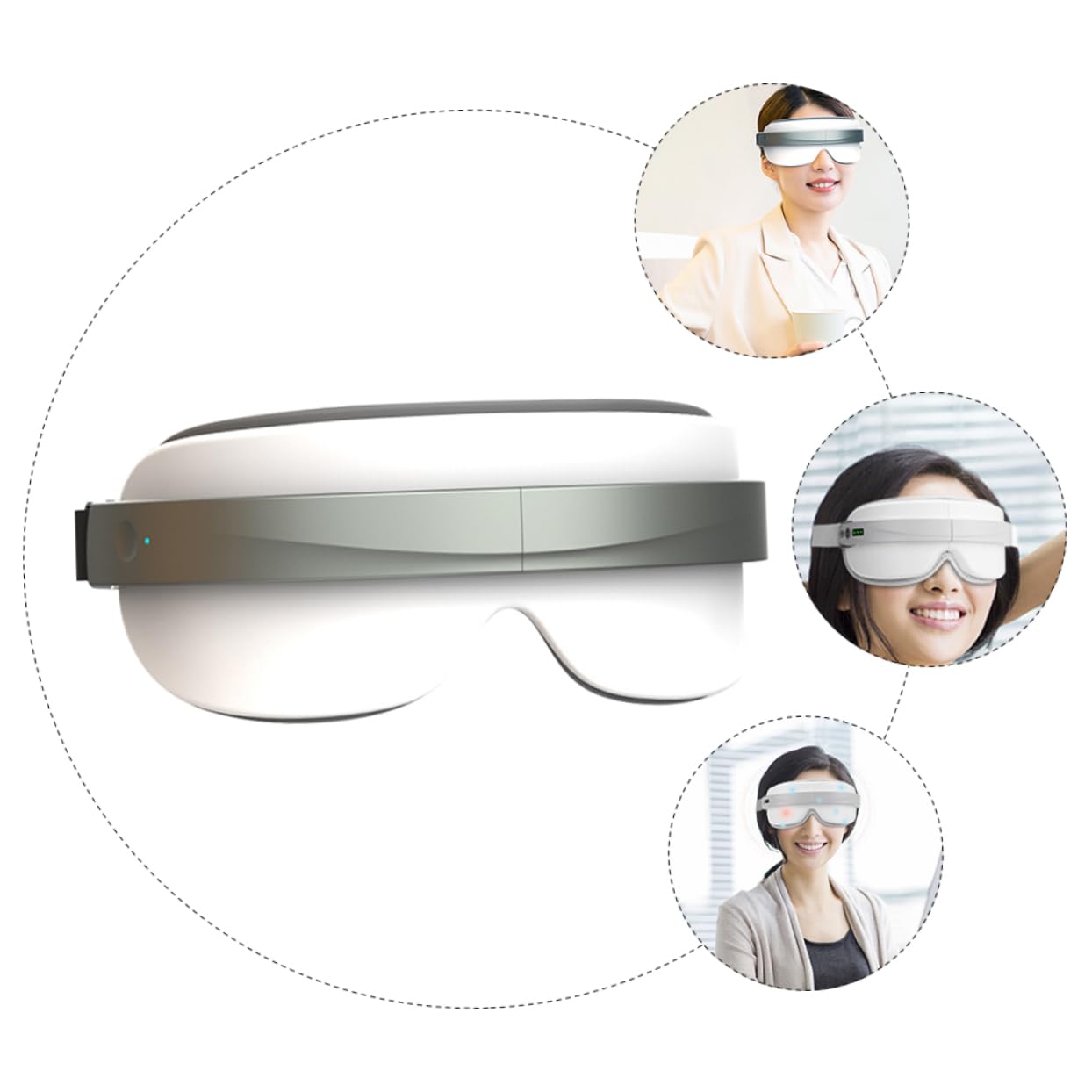 Dispositivo per Massaggio Oculare Bianco Abs Portatile Ergonomico | Leggero, per Uso Quotidiano, Struttura Pratica, Indicato per Momenti di Relax