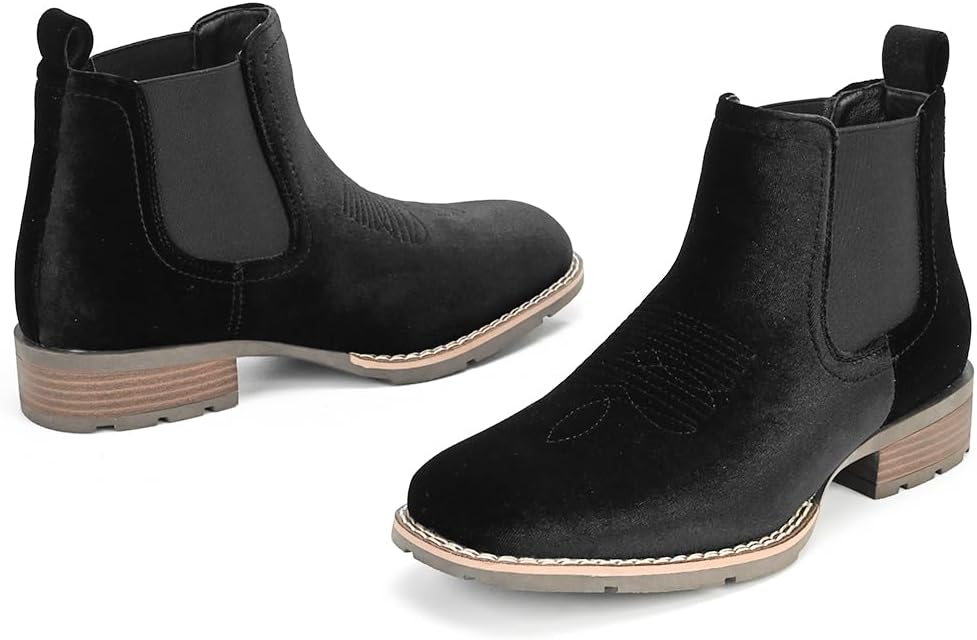 Cowboy Boots for Men Western Men's Boots Casual Dress Slip On Chelsea Boots Retro Stylish Shoes