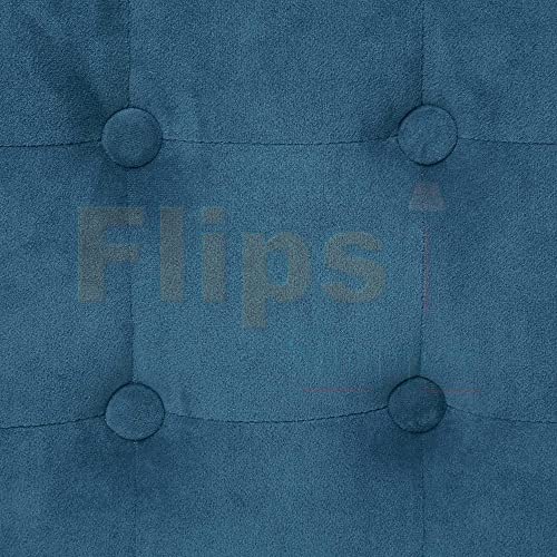 Image of Pouffes Bench Sitting Stool for Living Room Patio Kitchen Bench Puffy Wooden Mudda Ottoman Stools Footstool Pouf.(Blue)