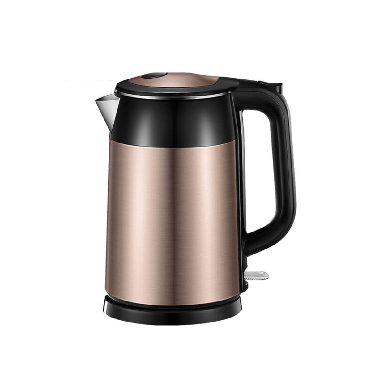 bollitore elettrico, Bollitori a doppio strato da 1, 7 l, potenza 1800 W, design silenzioso(Elegant Gold)