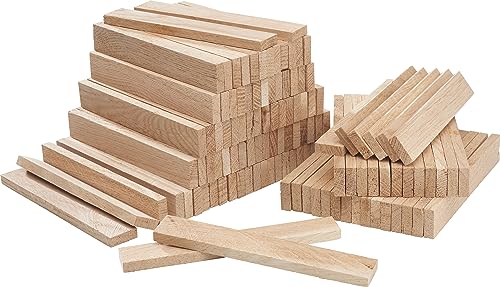 VBS Bastelklötzchen 117 Stk. Holzstäbchen 22 mm breit 160 mm lang 8 mm stark Ganzjährig geeignet Eichenholz