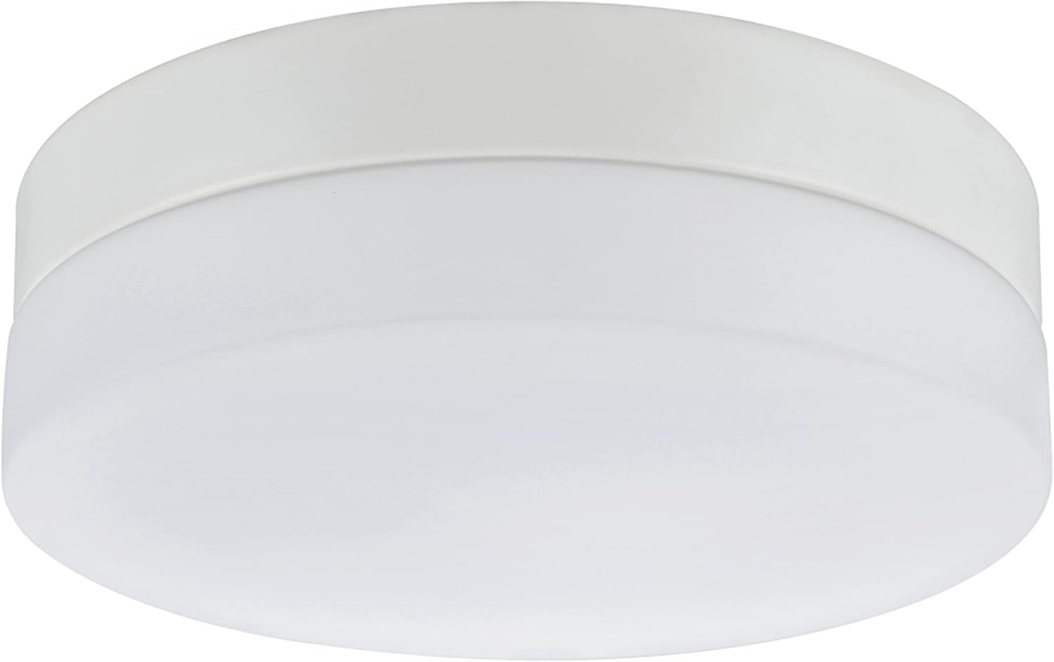 Aspen Creative 63002M-2 LED Medium Flush Mount Ceiling Light Fixture, Contemporary Design in White Finish, Frosted Glass Diffuser, 9" Diameter