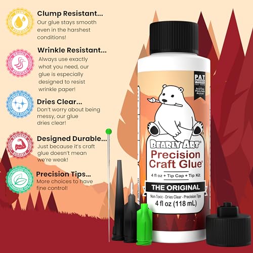 Bearly Art Precision Craft Glue The Original 4fl oz Tip Kit