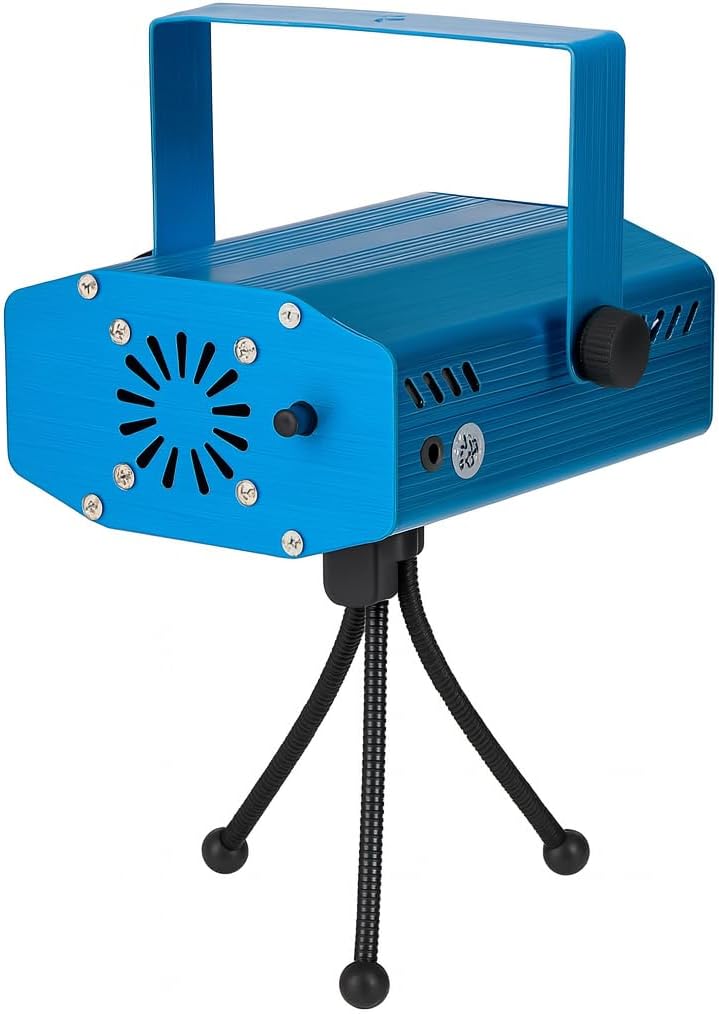 FITTO Mini LED Laser Projector - Disco Decorative Light for Parties, Sound Activated, Multi-Color Stage Light for Birthday, Diwali, Navratri, Wedding & Events