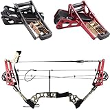 INJOER Archery Compound Bow Press Portable Hand Held Bow Accessories for Compound Bow & Crossbow Aluminum Alloy Ratchet Bow Press Open Tool for Bow String Silencers Replacement (Red)