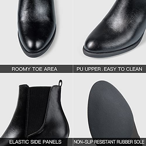 COASIS Women's Chelsea Boots Chunky Block Heel Slip On Ankle Booties with Elastic Sided3