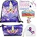 10 Paquete Lindo Unicornio Mochila con cordón/Maquillaje/PU Monedero Bolsos de Embrague/Collar de Cadena de aleación/Unicornios para el Cabello para niñas (Style 6)