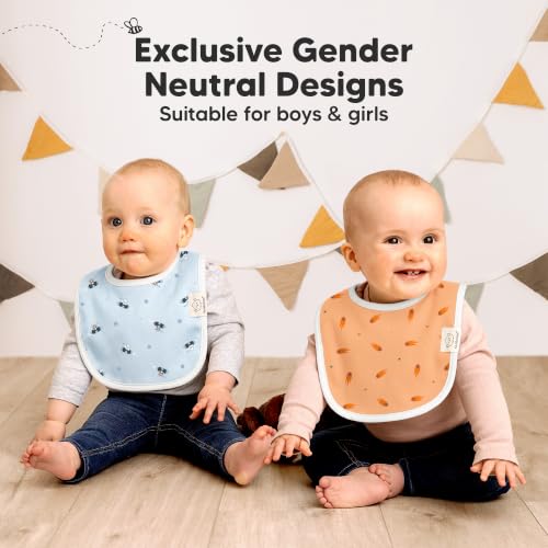 Image of KeaBabies 8-Pack Organic Baby Bibs for Drooling and Teething (Cosmo) | Soft Cotton Bibs for Baby Girl, Boy, Extra Absorbent, Easy to Clean & Put On, Toddler, Newborn, Infant 0-24 Months