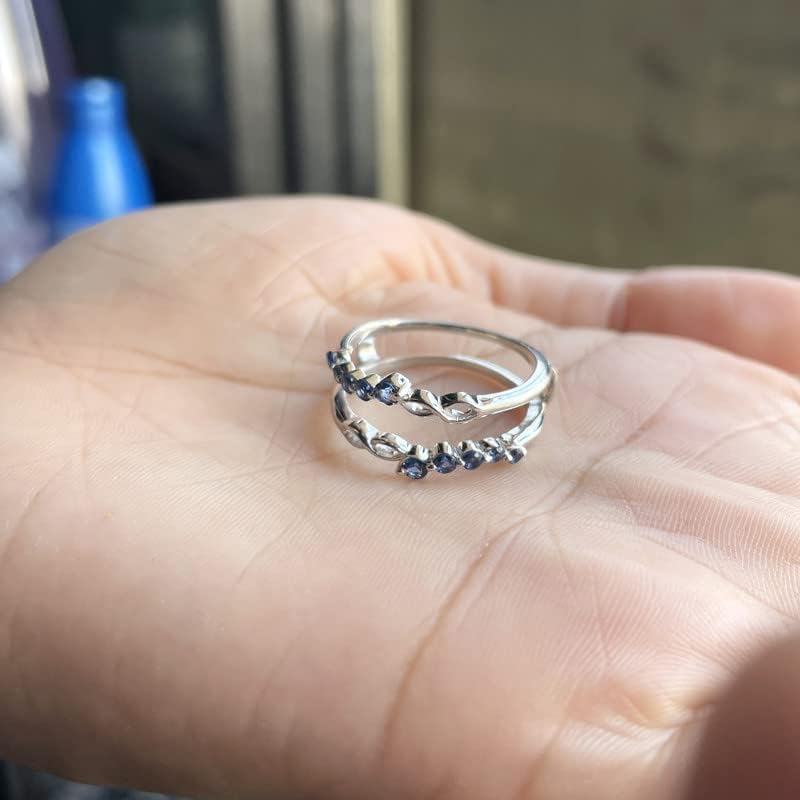Sapphire Enhancer Ring, 14K Gold Finish Enhancer Guard Ring For Women, Enhancer Ring For Women