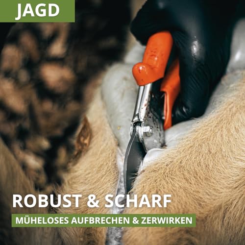 Original LÖWE Jagdschere 15.114 - mit antihaftbeschichtete und korrosionsgeschützte Klingen - zum Aufbrechen und Zerwirken von Knochen und Fleisch