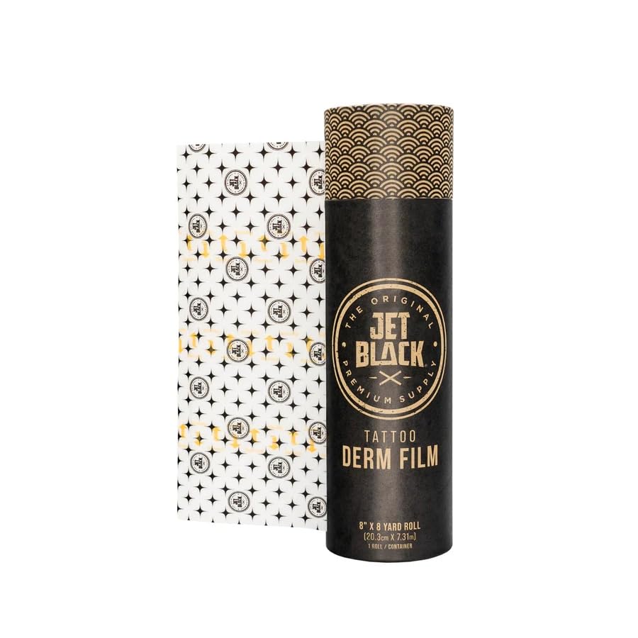 Jet Black Derm Film Tattoo Aftercare Wrap, Breathable Waterproof Bandage