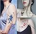DaLin Sexy Temporary Tattoos 9 Sheets Peony Flower, Plum Blossoms, Blue Rose, Morning Glory Fake Tattoos for Women