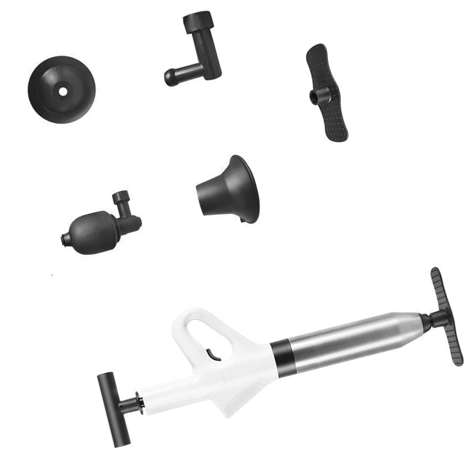 Jazuaiao Air Pressure Pipe Unclogger 8 KPa 3 Attachments for Toilet Sink Shower Drain Maintenance Clog Remover for Toilets Sinks