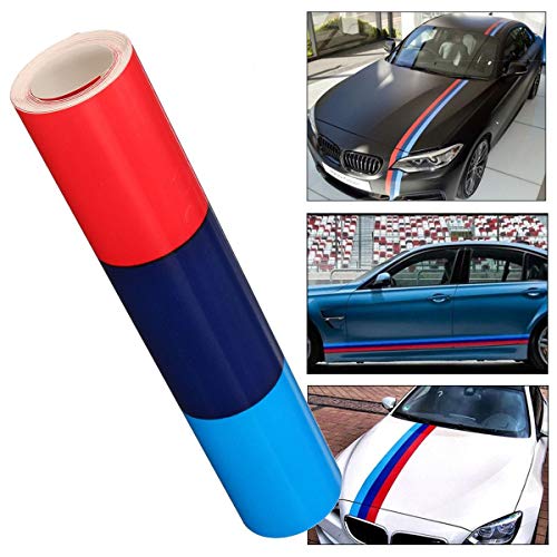 6"X100" For Bmw M Color Stripes Decal Sticker Bmw Hood Front Rear Bumpers Side Fenders (Stripe Decal Sticker For Bmw) #TOP1