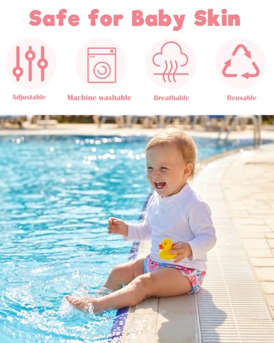 Image of ALVABABY Large Cloth Swim Diaper 3pcs Baby /Toddler /Infant Snap Reusable Adjustable Swimming Diaper Baby Boy and Girl 3ZSWY81