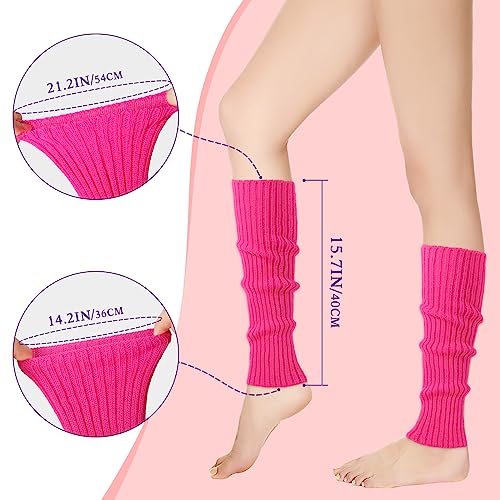 Buauty 80s 90s Leg Warmers for Women, Neon Ribbed Leg Socks, Stylish Accessories for Inspired Outfits for Yoga,Running,Hiking2