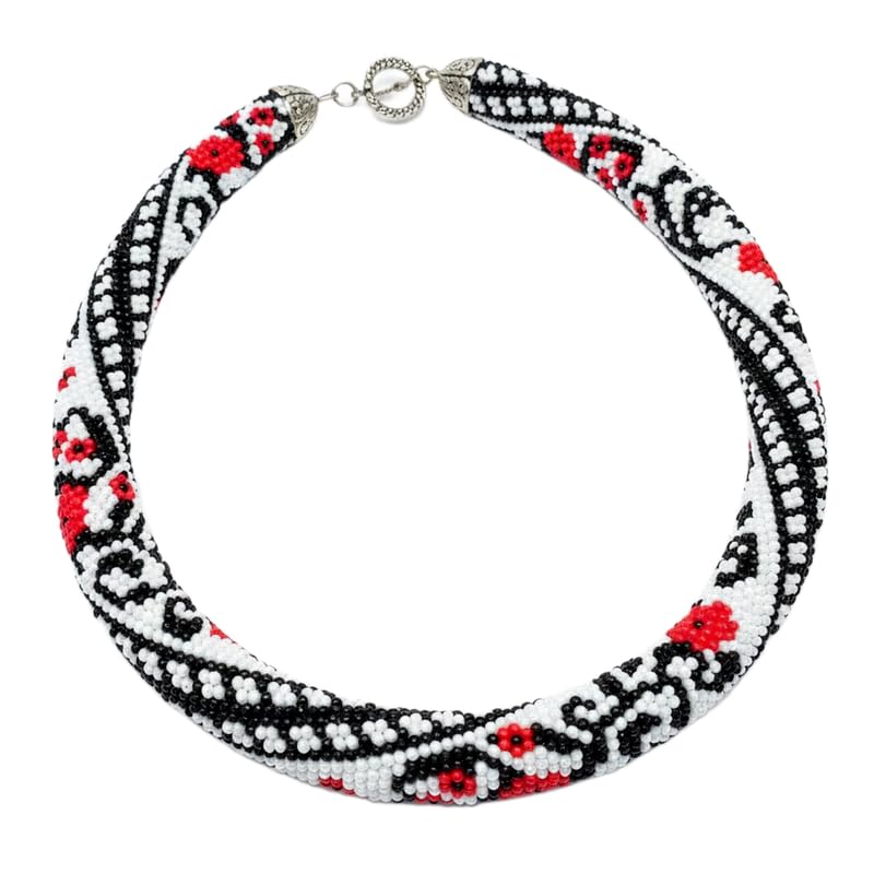 Collier Gerdan ukrainien fait main en perles de rocaille de qualité supérieure