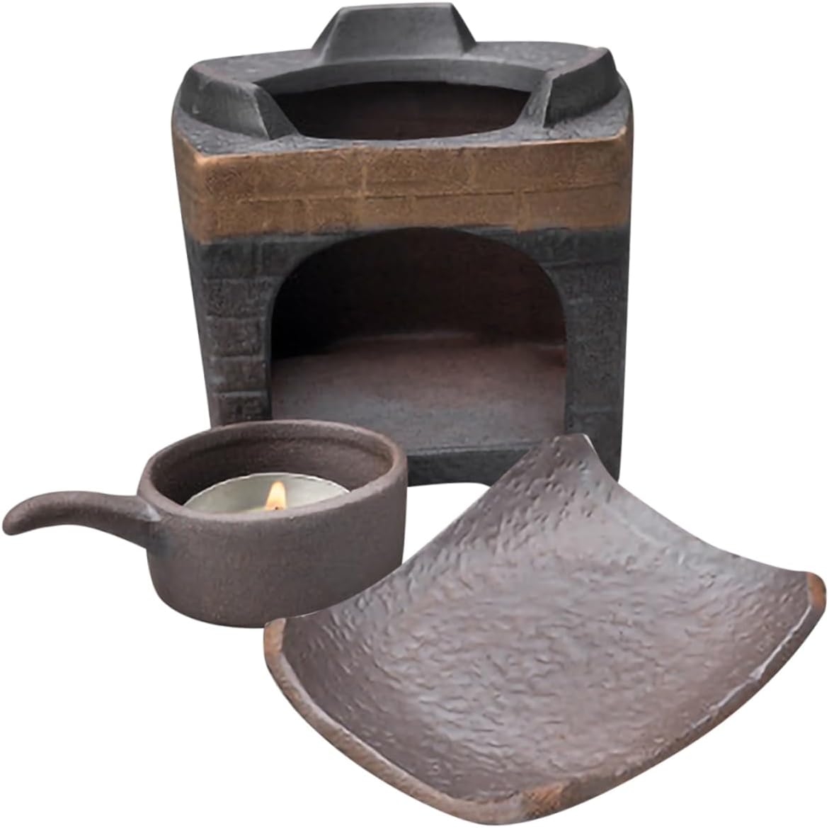 1Set Ceramic Tea Warmer Retro Teapot Heater Tool for Home Office Decor Non Slip Base Present for Housewarming and Birthdays