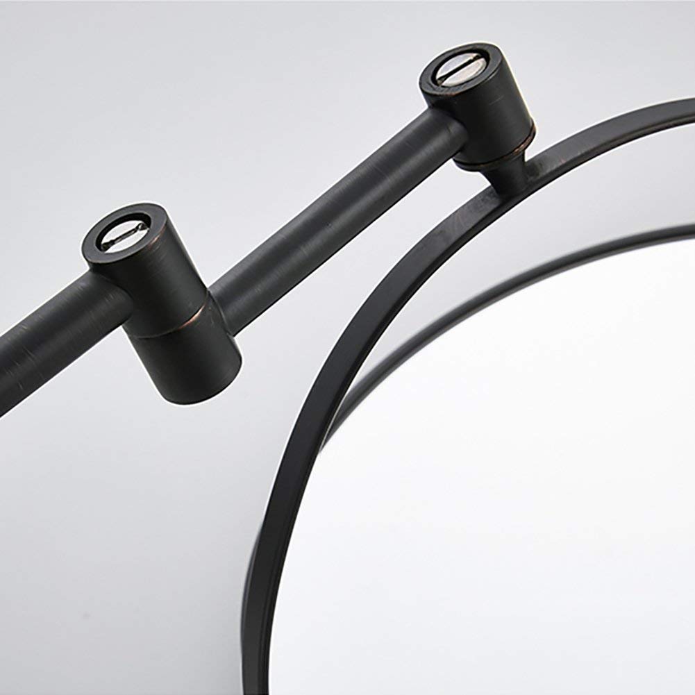 Specchio da Barba a Parete da 8 Pollici Ingrandimento 3X Specchio for Trucco da Bagno Estensibile Cosmetico Doppio Lato Pieghevole (Color : Noir)