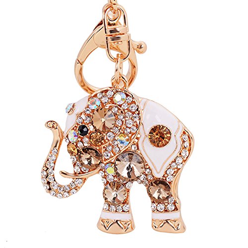 Preisvergleich Produktbild Luxus-Elefant Schlüsselanhänger Handtasche hanging Schnalle Wallet Accessories Schlüsselanhänger (Champagner)-Samtlan