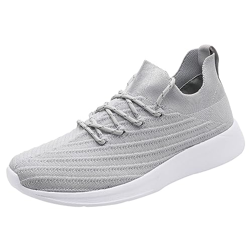 Slip On Zapatillas Zapatos Deportivos para Hombre Modapatrón Color sólido Pareja Ligero y cómodo Zapatos Casuales con Cordones (Grey, 43)