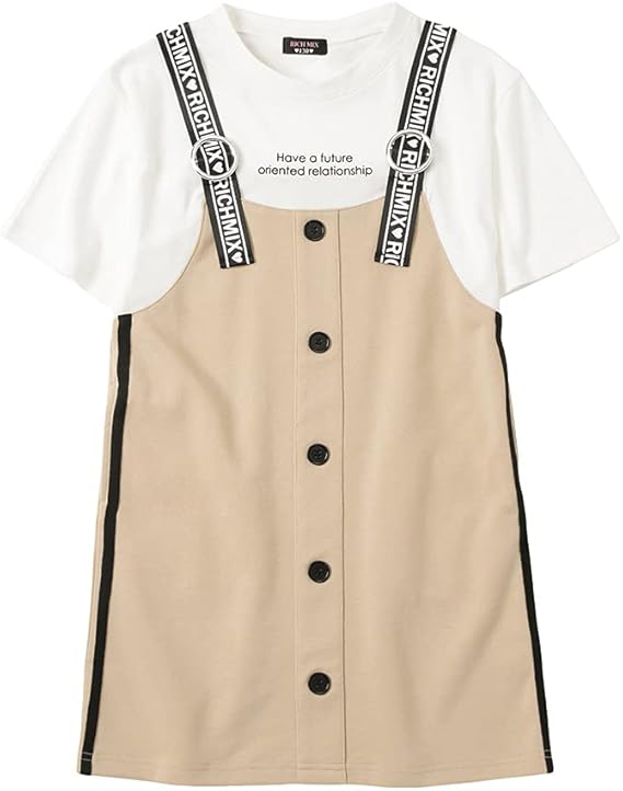 Amazon ドッキングワンピース ワンピース 半袖 キッズ ジャンスカ フェイク ワンピ 子供 女の子 ガールズ ワンピース チュニック 通販